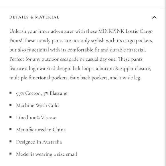 MINKPINK NWOT M “Lottie” ultra wide leg cargo flare! - Picture 14 of 14